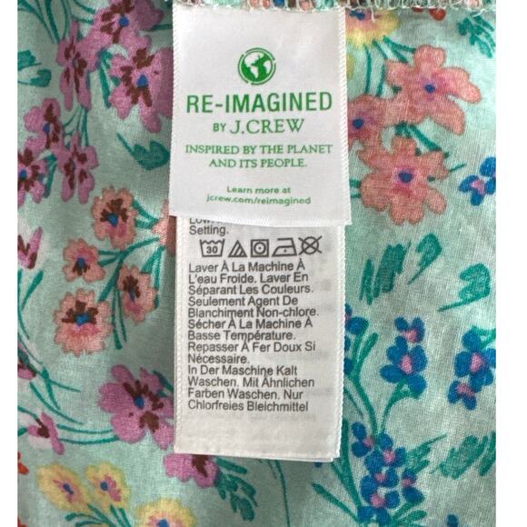 J. Crew Factory Lightweight Cotton Shirt Signature Fit Spearmint Floral Print S - Picture 7 of 11